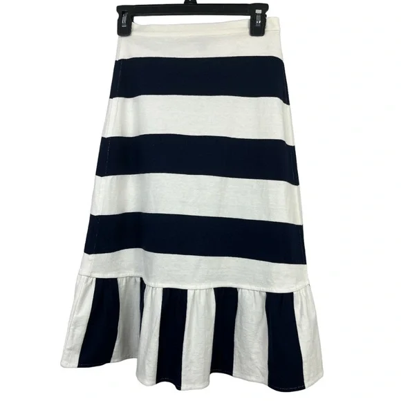 J. Crew Women's Navy/White Striped Cropped Tank Top XS/Rugby Knit Wrap Skirt XXS - Picture 13 of 15
